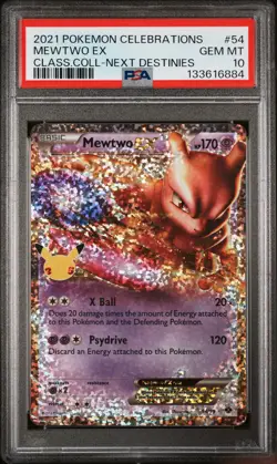 2021 POKEMON CELEBRATIONS CLASSIC COLL #54 MEWTWO EX PSA 10 - Image 1