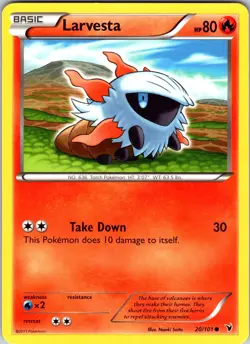 Larvesta (20) 20/101 Noble Victories Pokemon TCG NM Normal - Image 1
