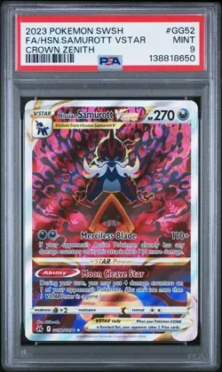 2023 Pokemon Crown Zenith Hisuian Samurott VSTAR GG52/GG70 Holo Rare PSA 9 (761) - Image 1