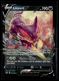 Pokemon TCG SWSH06: Chilling Reign #104/198 Liepard V - Image 1