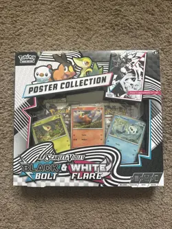 POKEMON SV10.5 BLACK BOLT WHITE FLARE POSTER COLLECTION BOX SEALED - Image 1