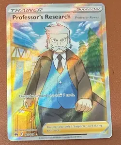 Pokemon Professor's Research 150/159 Crown Zenith Ultra Rare Full Art Holo Rowan - Image 1