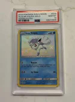 2019 POKEMON SUN & MOON ALOLAN VULPIX - HOLO GEM MT HIDDEN FATES PSA 10 - Image 1