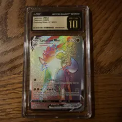 NEW CGC 10 PRISTINE Pokemon Evolving Skies 213 Lycanroc VMAX secret Rare 9042 - Image 1