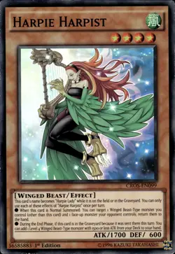 Harpie Harpist - Super Rare 1st Edition CROS-EN099 - LP - YuGiOh - Image 1