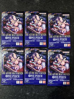 One Piece OP-14 English The Azure Sea’s Seven Booster Pack LOT of 6 NEW SEALED - Image 1