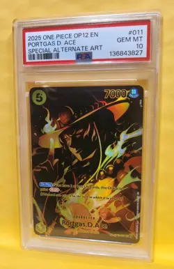 2025 ONE PIECE LEGACY OF THE MASTER SPECIAL ALT ART #011 PORTGAS D. ACE PSA 10 - Image 1
