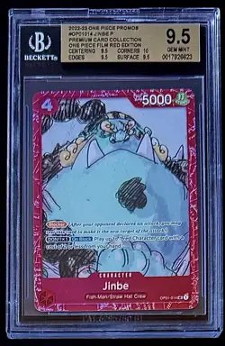 BGS 9.5 One Piece OP01-014 UC Jinbe - English - Film Red Edition - Graded - Image 1