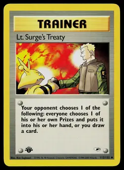 Pokemon Card - Lt. Surge's Treaty Gym Heroes 112/132 Uncommon 1st Edition - Image 1