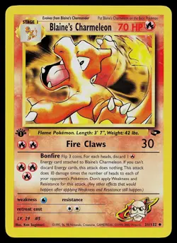 Pokemon Card - Blaine's Charmeleon Gym Challenge 31/132 Uncommon 1st Edition - Image 1