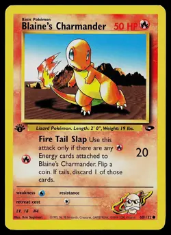 Pokemon Card - Blaine's Charmander Gym Challenge 60/132 Common 1st Edition - Image 1