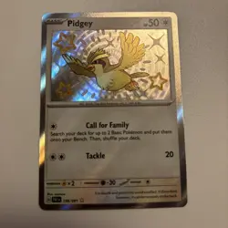 Pokemon TCG Paldean Fates Pidgey Card 196/091 Baby Shiny Rare NM - Image 1