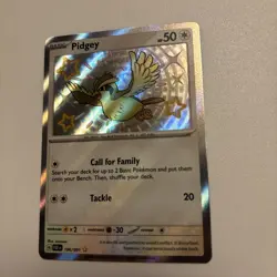 Pokemon TCG Paldean Fates Pidgey Card 196/091 Baby Shiny Rare NM - Image 2