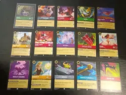 Disney Lorcana Mixed Card Lot Of 15 including 1 Holo Foil as shown - Image 1