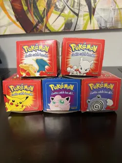 1999 Pokemon Burger King 23K Gold Plated Trading Cards w/ Box Pokeball Set Of 5 - Image 1