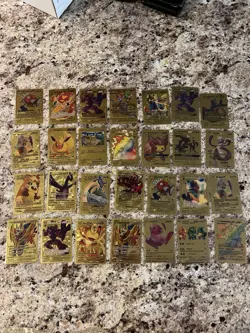 Pokemon Textured Gold Foil, Fan Art Lot Of 28 Card - Image 1