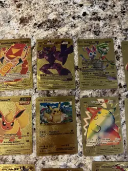 Pokemon Textured Gold Foil, Fan Art Lot Of 28 Card - Image 3