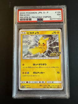 PSA 7 Pikachu Japanese PikaPika! Promo Pokemon Card 126/S-P - Image 1
