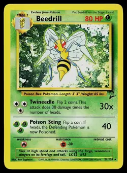 Pokemon Card - Beedrill Base Set 2 21/130 Rare - Image 1