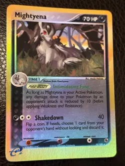 Pokemon TCG Mightyena EX Ruby and Sapphire Reverse Holo Rare Card 10/109 - Image 1