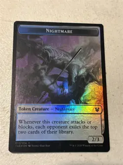 mtg foil token Human Soldier//Nightmare, 002//012, Theros Beyond Death, unplayed - Image 1