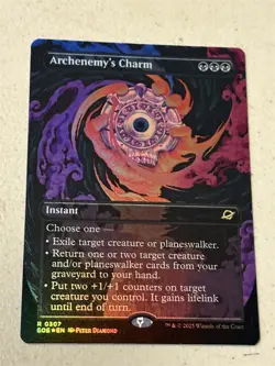 mtg borderless foil Archenemy's Charm, Edge of Eternities, unplayed - Image 1