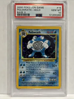 PSA 10 GEM MINT #15 POLIWRATH-HOLO BASE II 2000 POKEMON GAME BASE II - Image 1