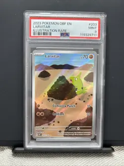 Larvitar 203/197 Illustration Rare Obf En-obsidian Flames Pokemon PSA 9 - Image 1