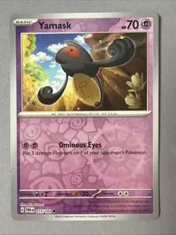Pokemon TCG * Paradox Rift * 75/182 Yamask REVERSE HOLO Common * FRESH PK - Image 1