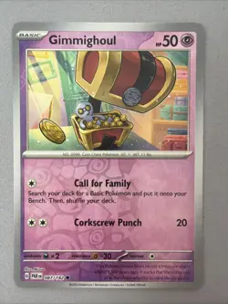 Pokemon TCG * Paradox Rift * 87/182 Gimmighoul REVERSE HOLO Common * FRESH PK - Image 1