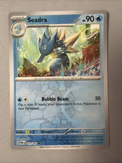 Pokemon TCG * Paradox Rift * 31/182 Seadra REVERSE HOLO Common * FRESH PK - Image 1