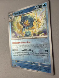 Pokemon TCG * Paradox Rift * 42/182 Simipour REVERSE HOLO Uncommon * FRESH PK - Image 2