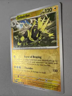 Pokemon TCG * Paradox Rift * 63/182 Zebstrika REVERSE HOLO Uncommon * FRESH PK - Image 2
