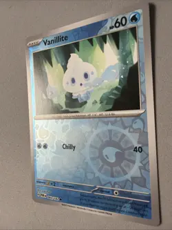 Pokemon TCG * Paradox Rift * 43/182 Vanillite REVERSE HOLO Common * FRESH PK - Image 2