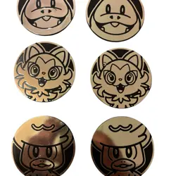 Pokemon Large Gold Coin Bundle X6 Fuecoco Sprigatito Quaxley Collectible Coins - Image 3