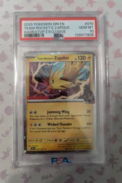 PSA 10 - Team Rocket's Zapdos (Gamestop Exclusive) 070/182 Holo Rare - Pokemon - Image 1