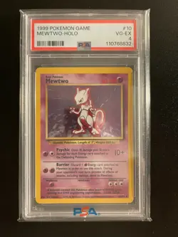 1999 POKEMON GAME #10 MEWTWO-HOLO PSA 4 - Image 1
