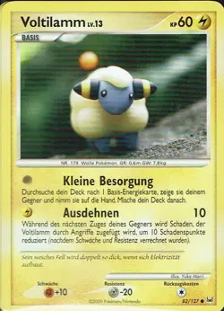 Pokemon Karte Trading Card Game Platin Nr. 82/127 Voltilamm - Image 1