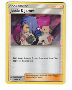 Jessie & James 58/68 Holo Rare 2019 Hidden Fates Pokemon Card NM - Image 1