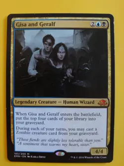MTG Card. Gisa and Geralf Mythic Human Wizard Eldritch Moon - Image 1