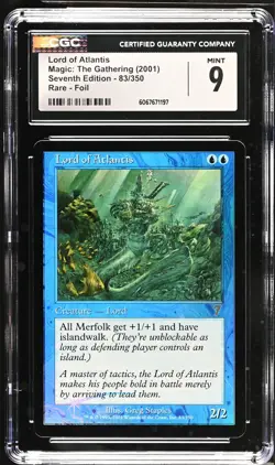 LORD OF ATLANTIS 7th Edition Foil Rare CGC 9 MTG [Nostalgium] - Image 1