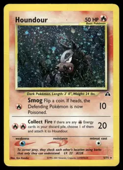 Pokemon Tcg Houndour #5 Pokemon Neo Discovery MP - Image 1