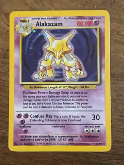 pokemon cards Alakazam holo 1/102 Base set - Image 1