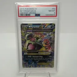 Pokemon TCG M Tyranitar EX Ultra Rare Card Ancient Origins 43/98 PSA 8 NM-MT - Image 1
