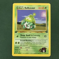 MP 1st Edition Erika’s Bulbasaur 39/132 2000 Nintendo Gym Challenge Pokemon Card - Image 1