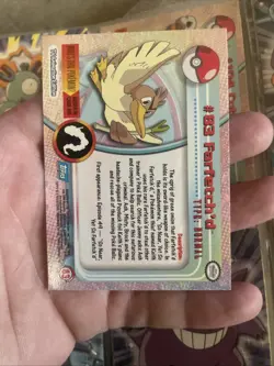 Pokemon TCG Topps #83 Farfetchd Blue Logo 1st Ed Non Holo NM Vintage 1999 - Image 2