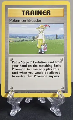 Pokemon Base Set Unlimited Pokemon Breeder Non-Holo Rare 76/102 LP - Image 1