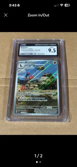 Pokemon Mudsdale 175/162 SV05 Temporal Forces CGC 9.5 Illustration Rare Holo - Image 1