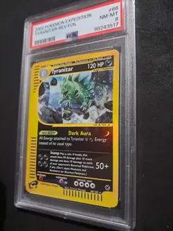2002 Pokemon Expeditions Tyranitar Reverse Foil PSA 8 - Image 3