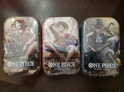 Bandai Namco One Piece Card Game Tin Pack art Set Vol.2 (TS-02, OP-13) Lot Of 3 - Image 1